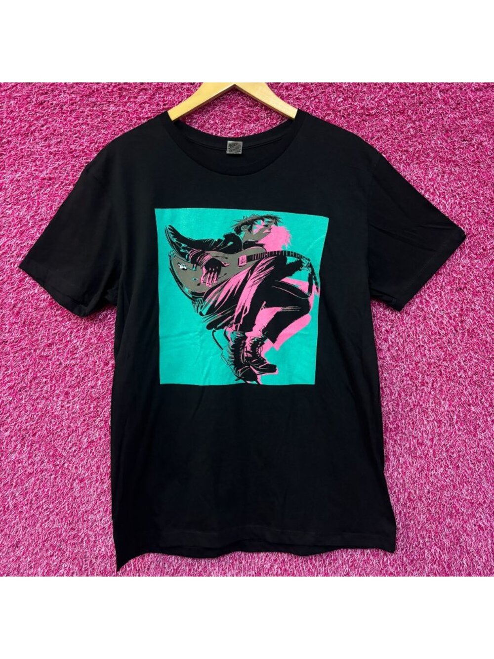 Gorillaz The Now Now Neon 2-D Poster Oversized Rock Tee large